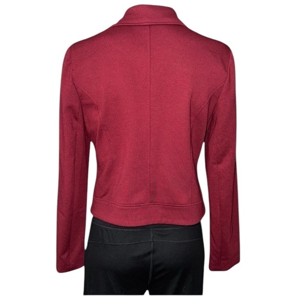 JULES & LEOPOLDO WOMENS SM PETITE BURGUNDY BLAZER JACKET W/ ANIMAL PRINT CAMI - Picture 4 of 6